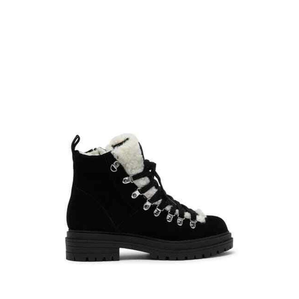 Steve Madden Resa Shearling Bootie Black Sz 8.5